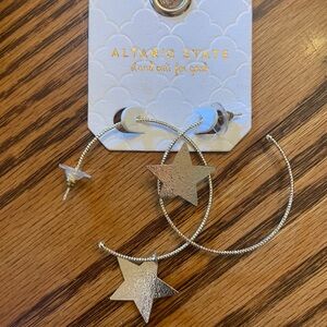 Altar'd State Gold Star Hoop Earrings